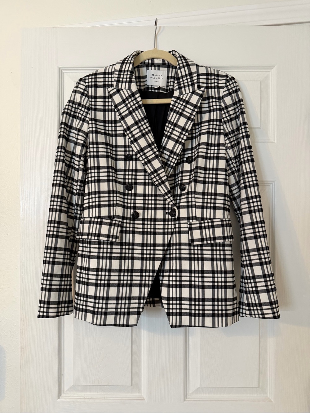 Anthropologie Maison d’Amélie Paris | Plaid Double-breasted Blazer | M | NWOT